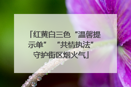 红黄白三色“温馨提示单” “共情执法”守护街区烟火气